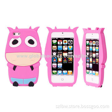Mobile Phone Housings, Cute 3D Cow Design, Silicone Case for iPhone 5, OEM Orders Welcomed